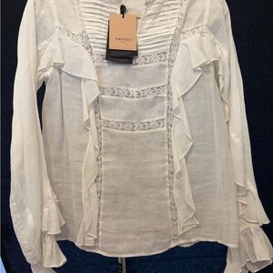 Twin-Set Ivory Ruffled Blouse